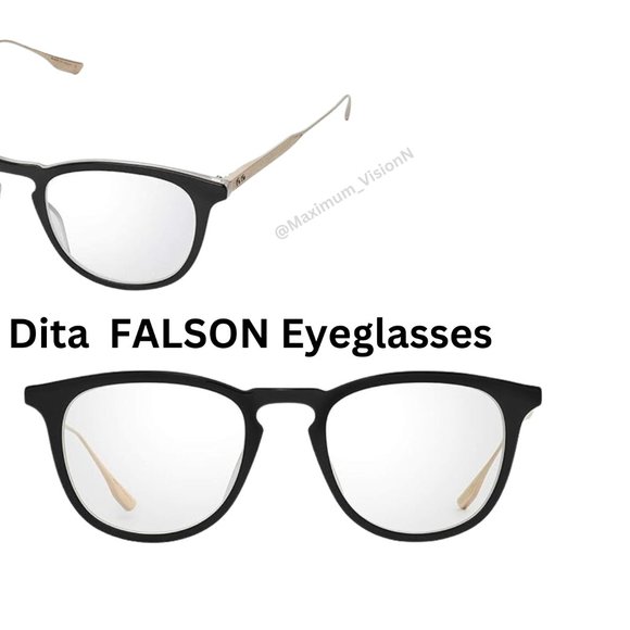New Dita FALSON Eyeglasses frame Black ang gold & case Retail : $575+Tax - Picture 4 of 4